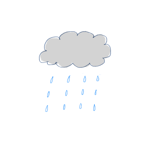 雲から降っている雨